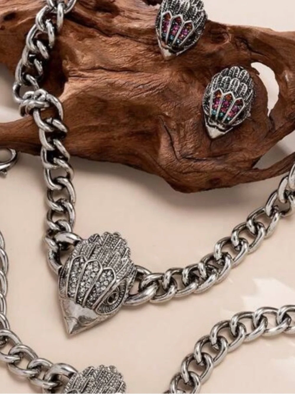 Atelier Noir Chunky Chain Necklace with Ornate Pendant